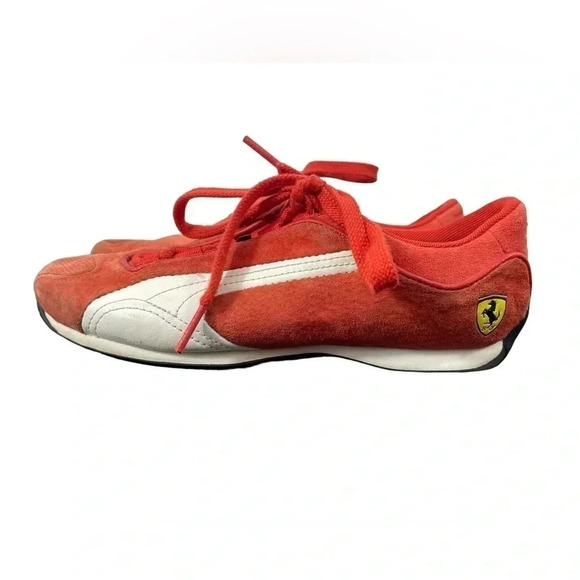 Puma Ferrari Orange White Sneakers  Size 4.5 - Picture 1 of 8